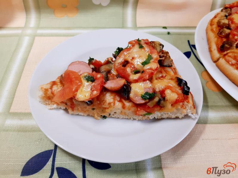Фото приготовление рецепта: Пицца с баклажанами шаг №10