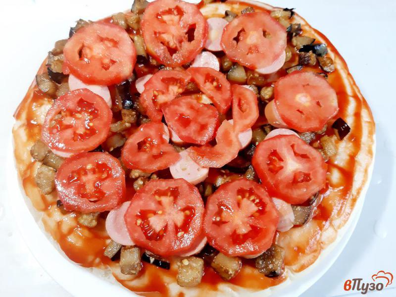 Фото приготовление рецепта: Пицца с баклажанами шаг №7