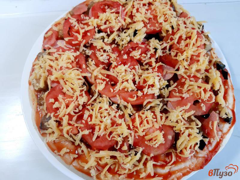 Фото приготовление рецепта: Пицца с баклажанами шаг №8
