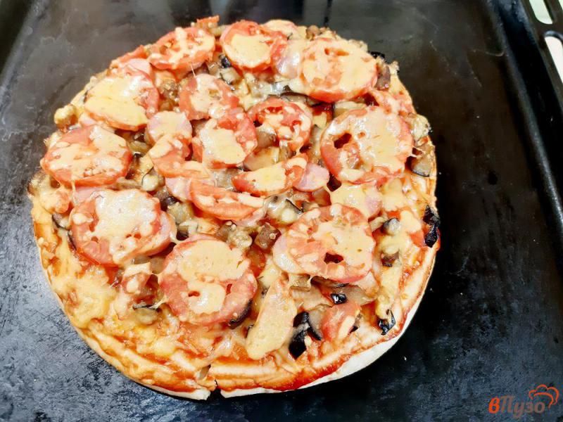 Фото приготовление рецепта: Пицца с баклажанами шаг №9