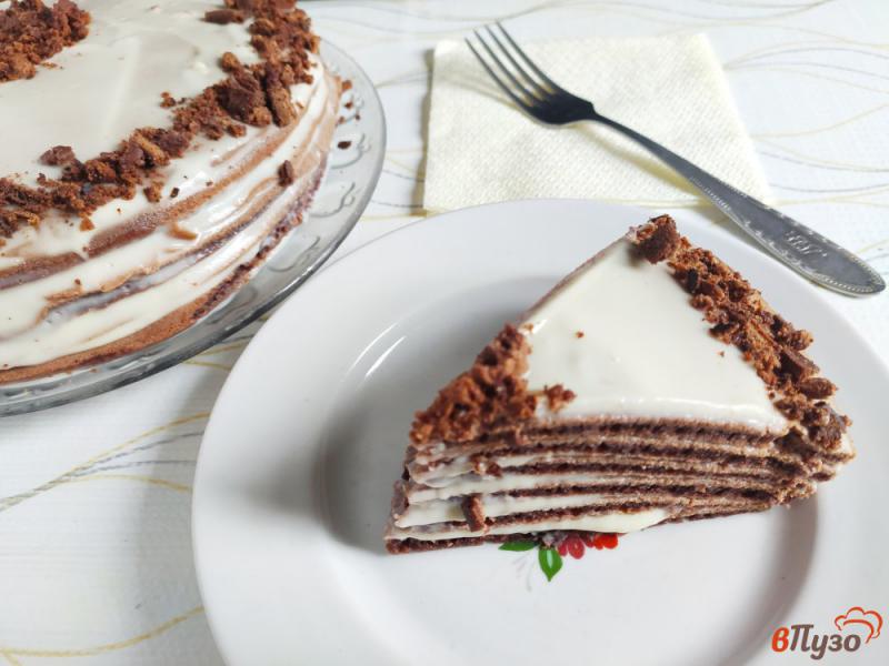 Фото приготовление рецепта: Шоколадный торт с заварным кремом шаг №19