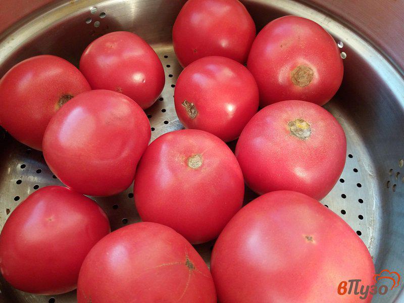 Фото приготовление рецепта: Салат из помидоров с двумя видами лука шаг №2