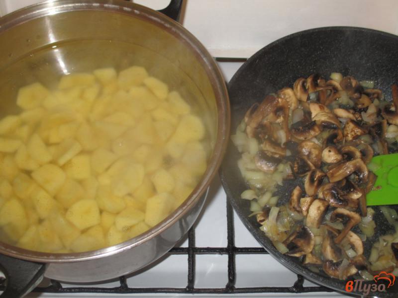 Фото приготовление рецепта: Суп грибной с лапшой шаг №2