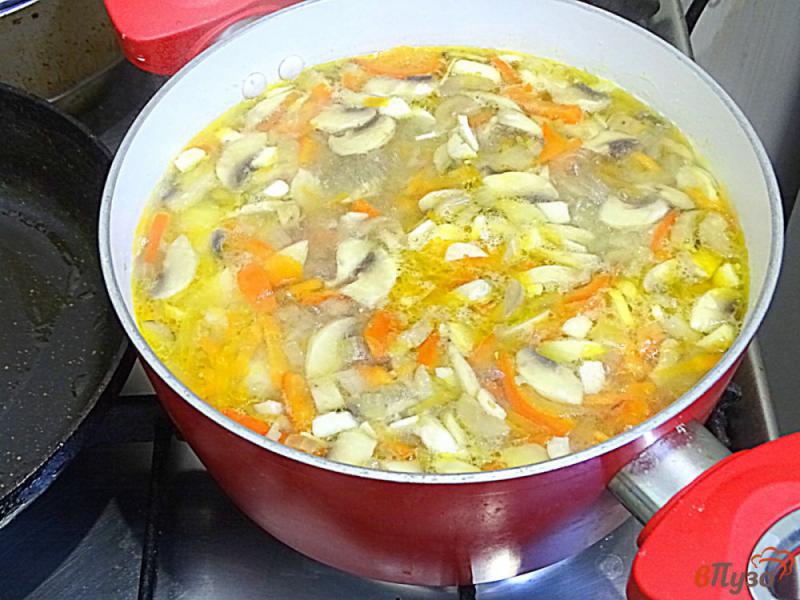Фото приготовление рецепта: Суп с чечевицей грибами и цветной капустой шаг №6