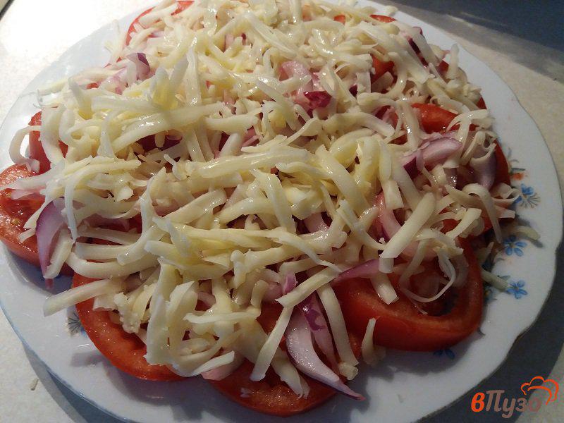 Фото приготовление рецепта: Салат из помидор и моцареллы шаг №7