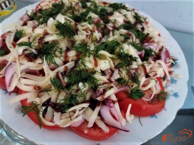 Фото приготовление рецепта: Салат из помидор и моцареллы шаг №9