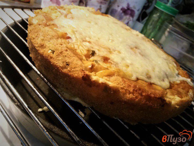 Фото приготовление рецепта: Пирог из куриного филе и творожного сыра шаг №13