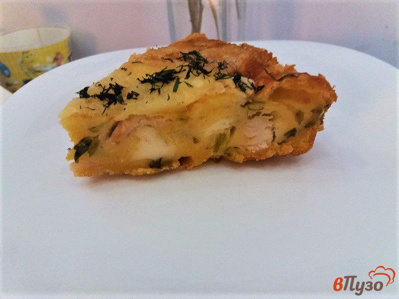 Фото приготовление рецепта: Пирог из куриного филе и творожного сыра шаг №15