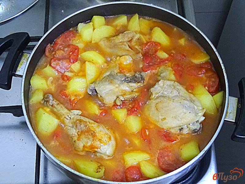 Фото приготовление рецепта: Жаркое из курицы картофеля и помидоров шаг №11