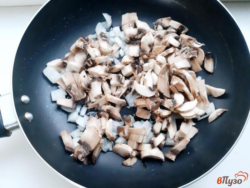 Фото приготовление рецепта: Лазанья из баклажанов с фаршем и грибами шаг №4