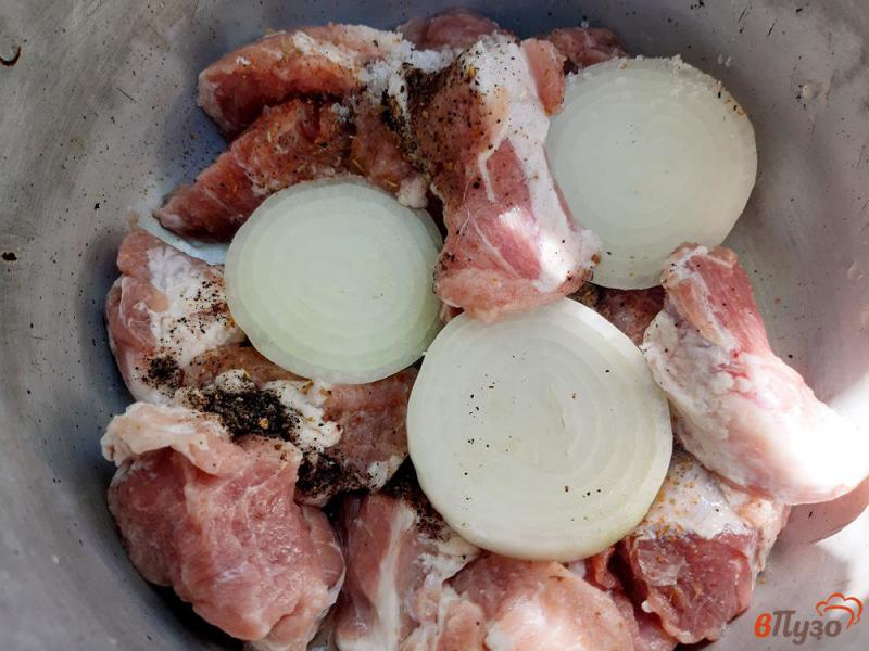 Фото приготовление рецепта: Шашлык из свиного ошейка в лимонном маринаде шаг №3