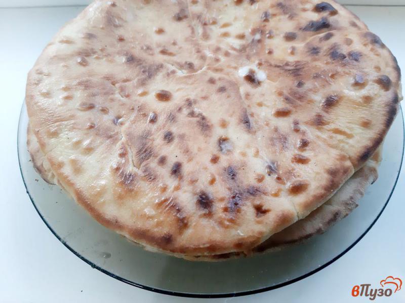 Фото приготовление рецепта: Хачапури с сыром и зеленью шаг №15