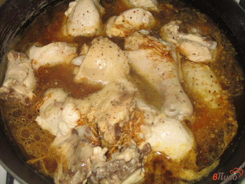Фото приготовление рецепта: Курица с гречневыми спагетти шаг №3