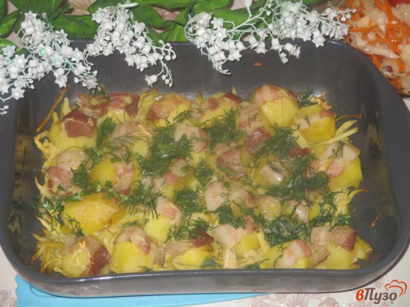 Фото приготовление рецепта: Картофель запеченный со спаржевой фасолью шаг №5