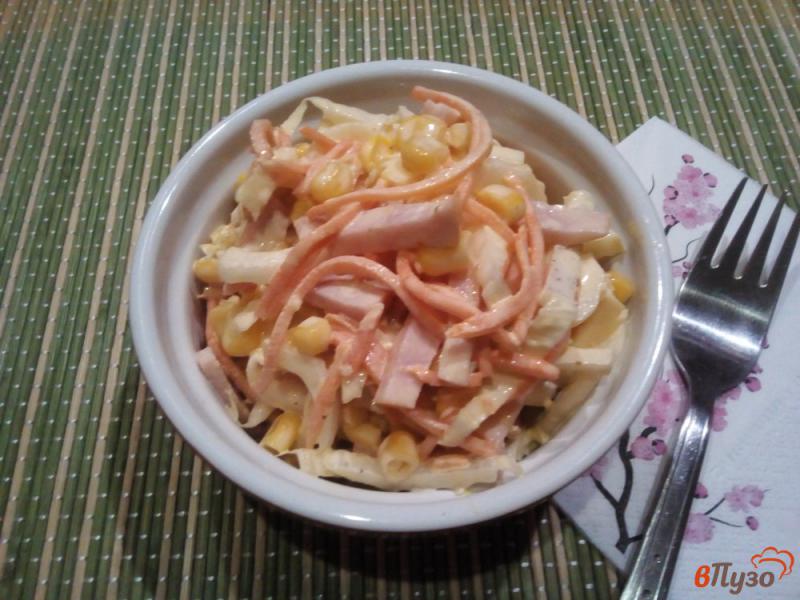 Фото приготовление рецепта: Салат из пекинской капусты с ветчиной и морковью по-корейски шаг №5