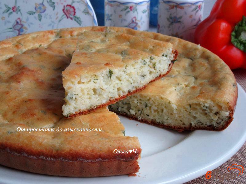 Фото приготовление рецепта: Пирог с адыгейским сыром и зеленью шаг №6