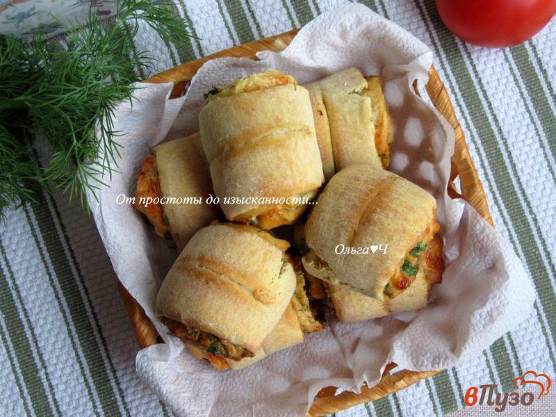 Фото приготовление рецепта: Кукурузные булочки с зеленью и сыром шаг №8