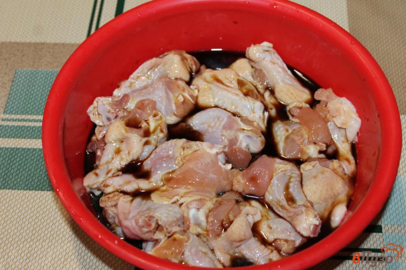 Фото приготовление рецепта: Куриные крылья терияки с имбирем шаг №2