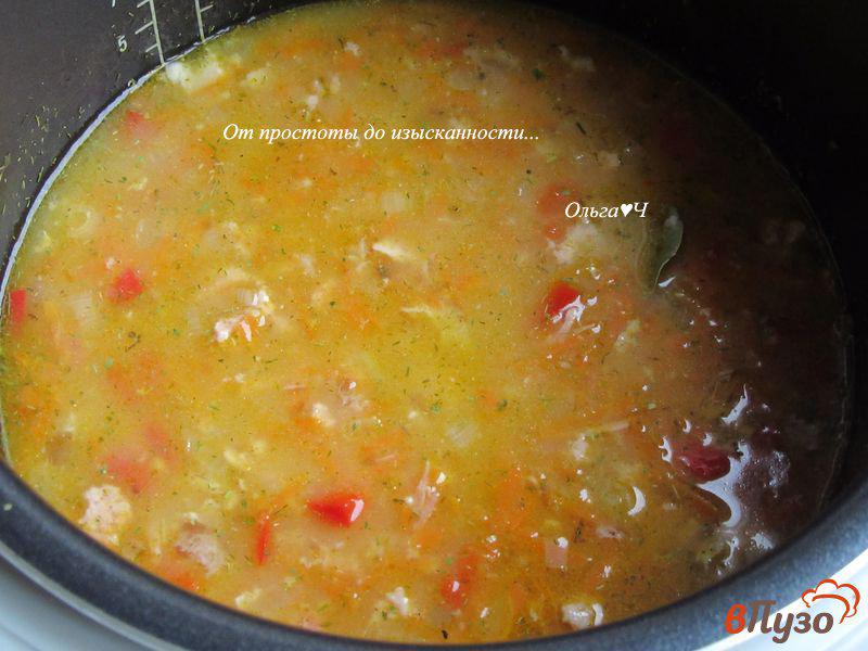 Фото приготовление рецепта: Рис с тушенкой в мультиварке шаг №5