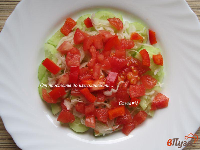 Фото приготовление рецепта: Овощной салат с квашеной капустой шаг №2