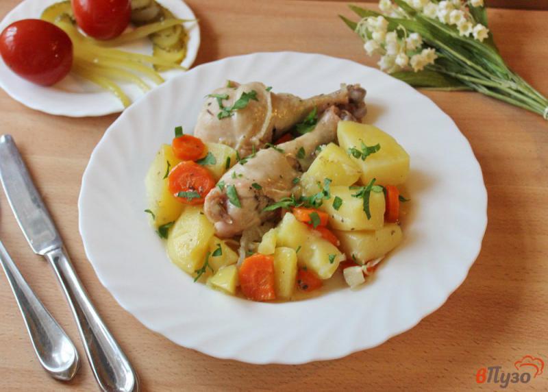 Фото приготовление рецепта: Курица с овощами в рукаве шаг №7