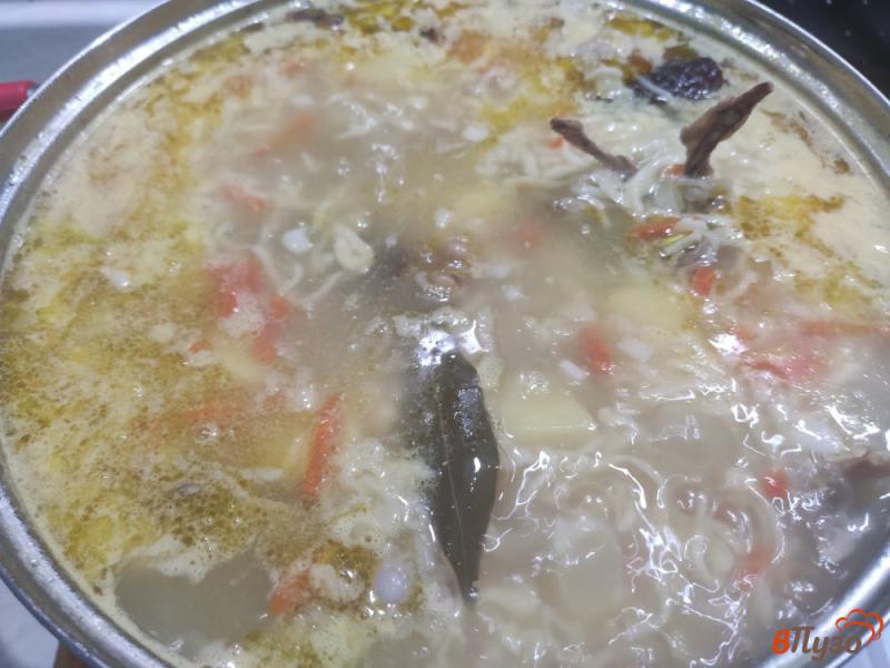Фото приготовление рецепта: Суп с петухом и домашней лапшой шаг №15