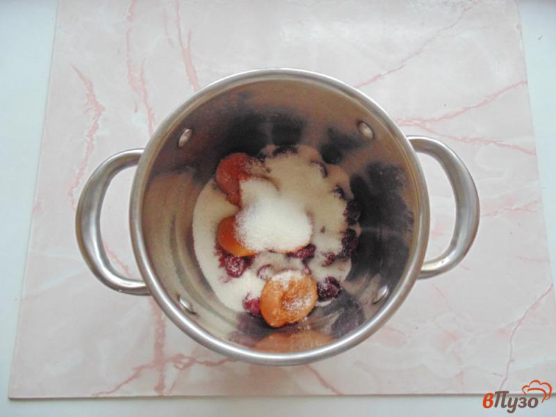 Фото приготовление рецепта: Кисель с вишнями и абрикосами шаг №3