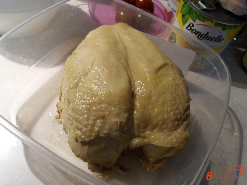 Фото приготовление рецепта: Салат из куриного филе со спаржевой фасолью шаг №3