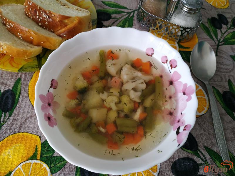 Фото приготовление рецепта: Овощной суп на курином бульоне шаг №7