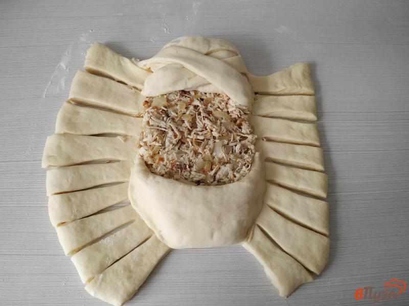 Фото приготовление рецепта: Кулебяка с куриным мясом шаг №11