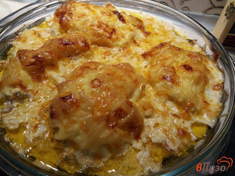 Фото приготовление рецепта: Свинина запеченная с ананасами под сырной корочкой шаг №8