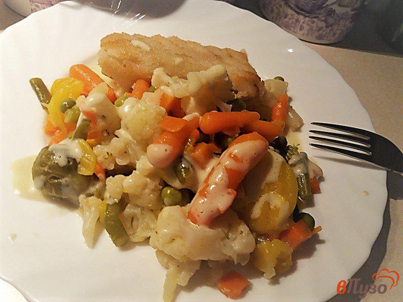 Фото приготовление рецепта: Филе трески и овощной гарнир шаг №11