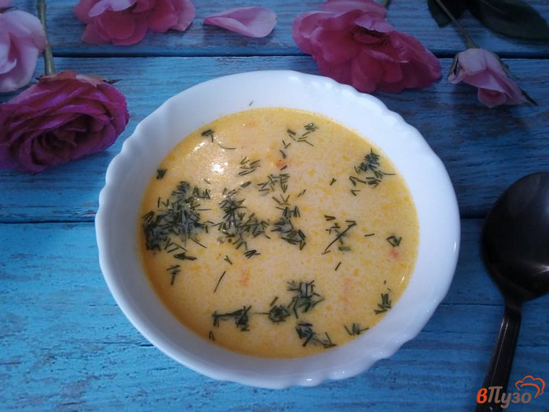Фото приготовление рецепта: Суп с плавленым сыром и вермишелью шаг №6