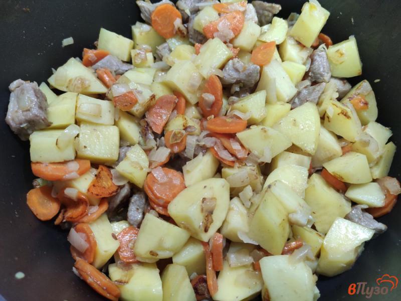 Фото приготовление рецепта: Овощное рагу со свининой и кукурузой шаг №3
