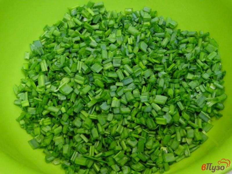 Фото приготовление рецепта: Салат из зелёного лука яйца и укропа шаг №2