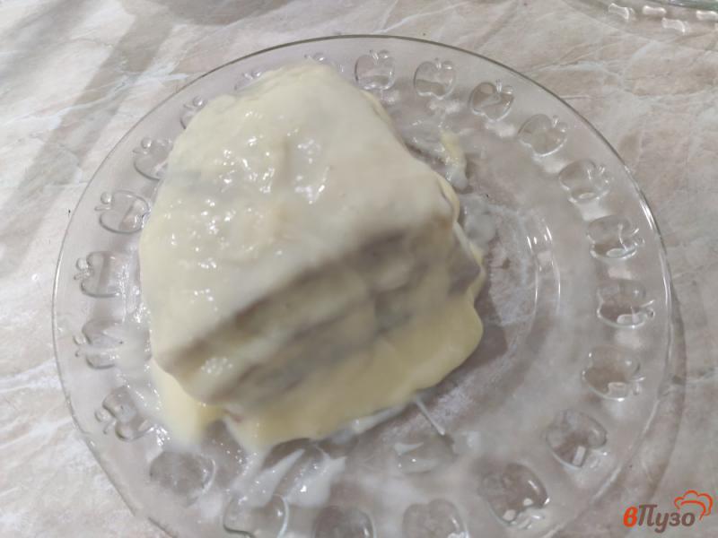 Фото приготовление рецепта: Быстрый мини-торт на сковороде шаг №12