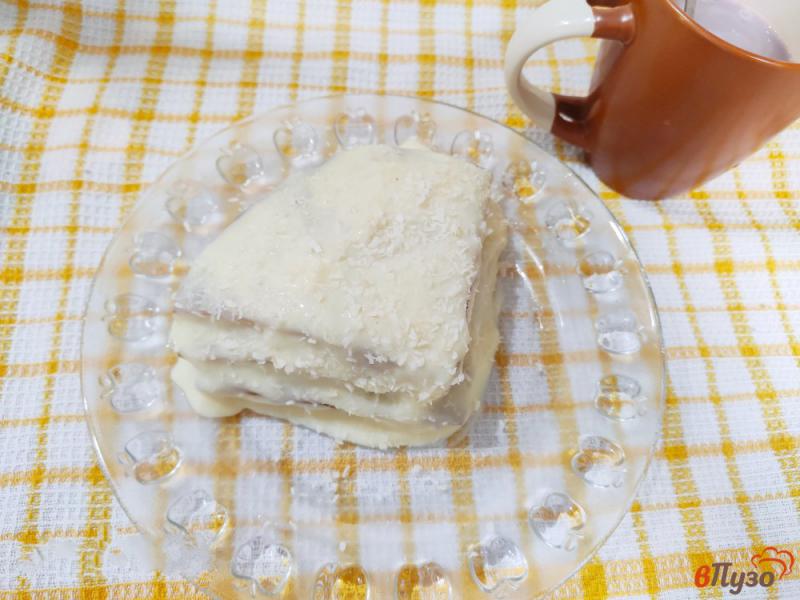 Фото приготовление рецепта: Быстрый мини-торт на сковороде шаг №14