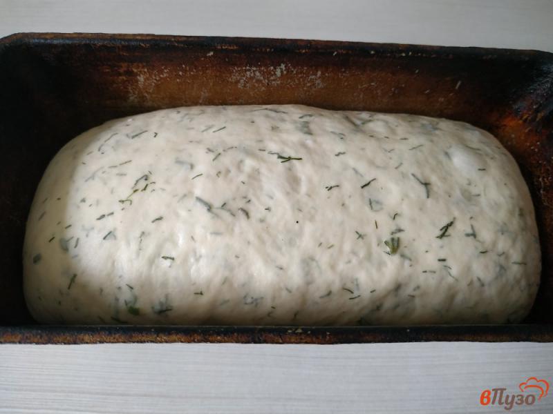 Фото приготовление рецепта: Хлеб формовой с укропом шаг №6