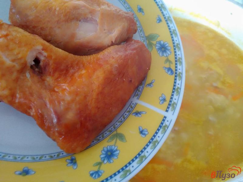 Фото приготовление рецепта: Суп из жёлтой чечевицы с капчеными крылышками шаг №7