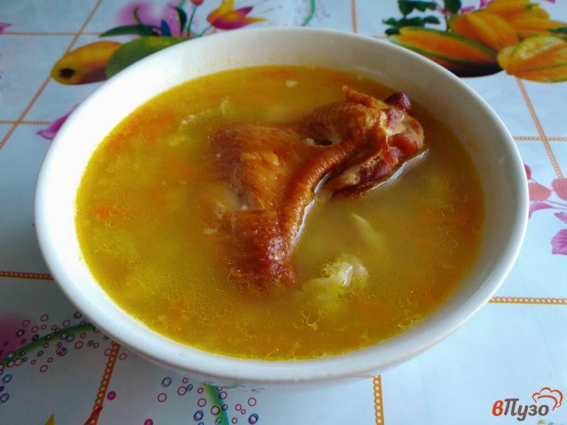 Фото приготовление рецепта: Суп из жёлтой чечевицы с капчеными крылышками шаг №10