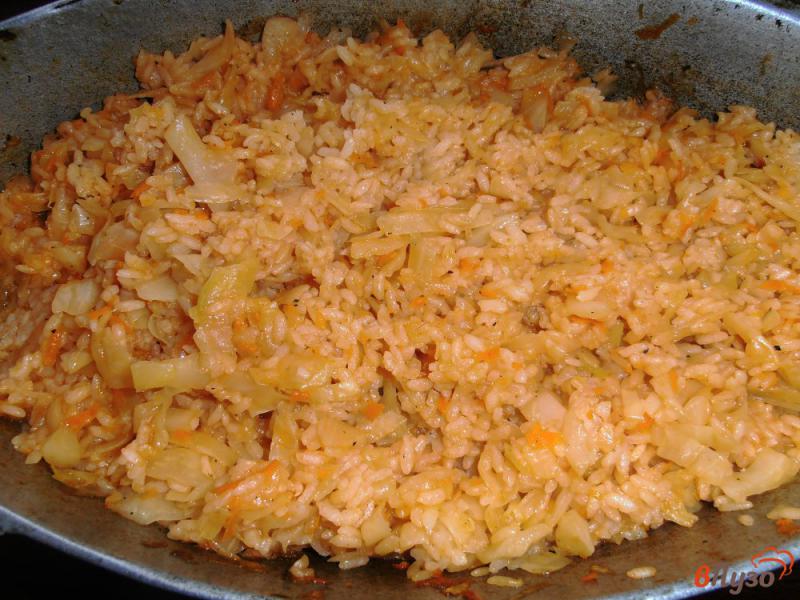 Фото приготовление рецепта: Рис с капустой Лаханоризо шаг №9