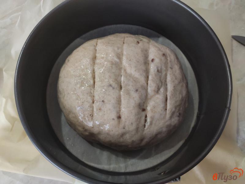 Фото приготовление рецепта: Цельнозерновой хлеб с семенами льна шаг №7