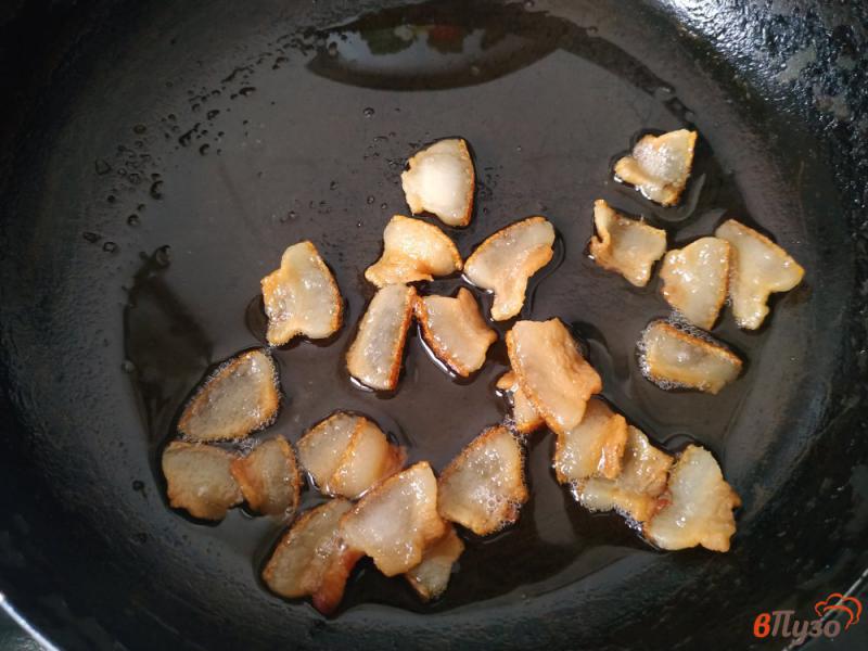 Фото приготовление рецепта: Картофельное пюре со шпиком и зеленью шаг №6
