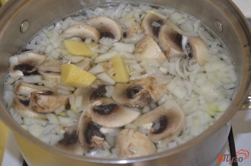 Фото приготовление рецепта: Суп из скумбрии с грибами шаг №1