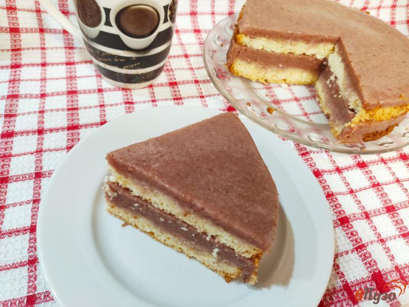 Фото приготовление рецепта: Бисквитный торт с желе из варенья шаг №13