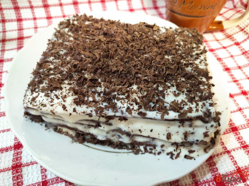 Фото приготовление рецепта: Шоколадный торт с заварным кремом шаг №15
