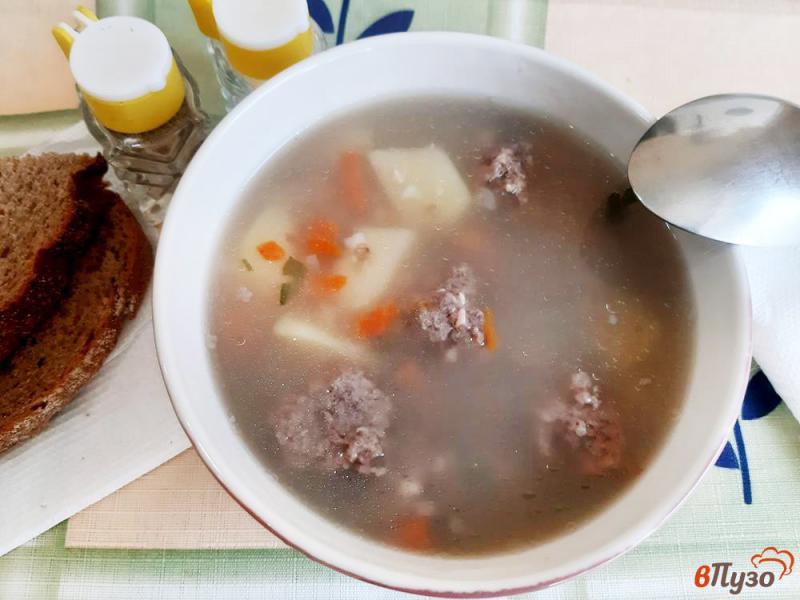Фото приготовление рецепта: Суп гречневый с фрикадельками шаг №9