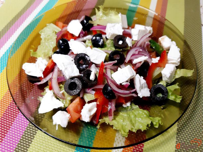 Фото приготовление рецепта: Греческий салат шаг №9