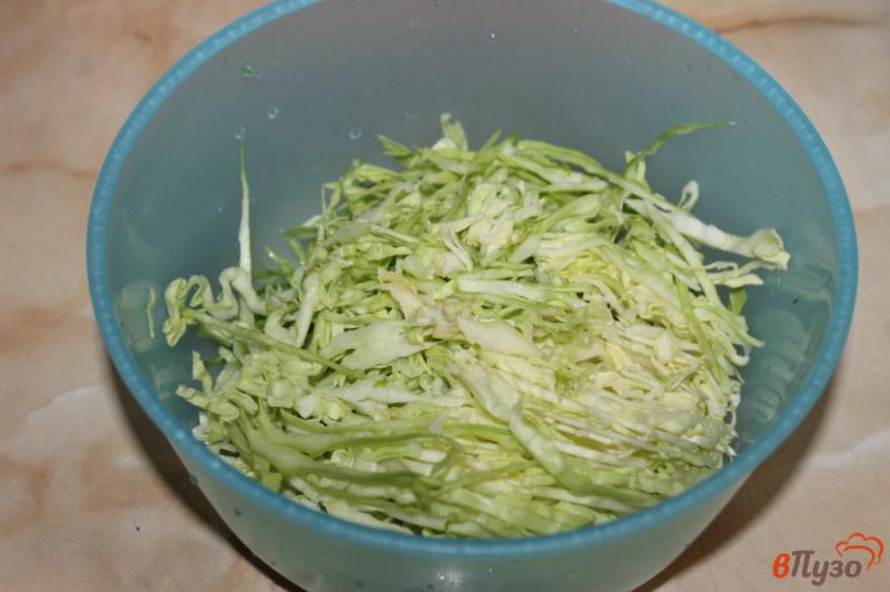 Фото приготовление рецепта: Салат из молодой капусты с огурцом и горчицей в зернах шаг №1