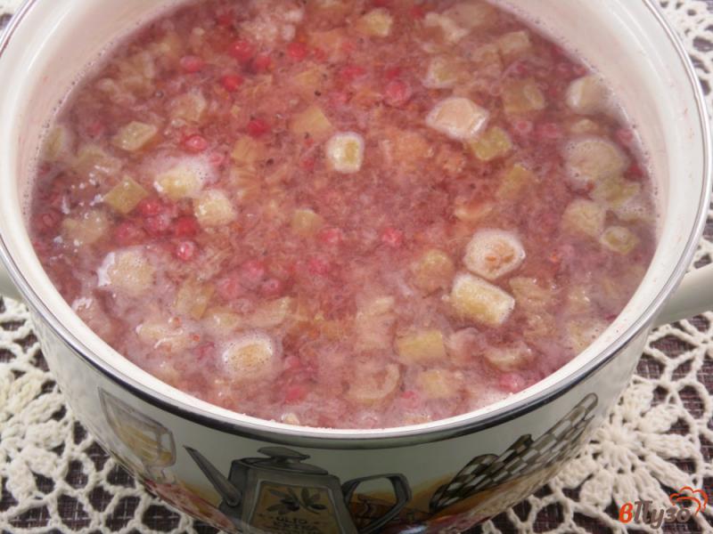 Фото приготовление рецепта: Кисель из замороженной красной смородины и ревеня шаг №3
